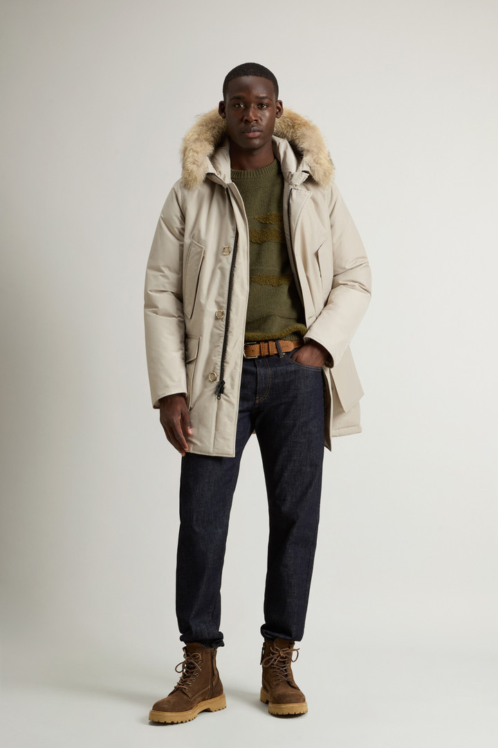 Arctic Parka in Ramar Cloth with Detachable Fur Trim Dove Grey photo 2 | Woolrich