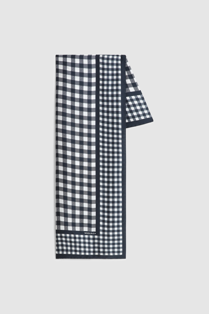 Foulard en soie vichy bleu | Woolrich