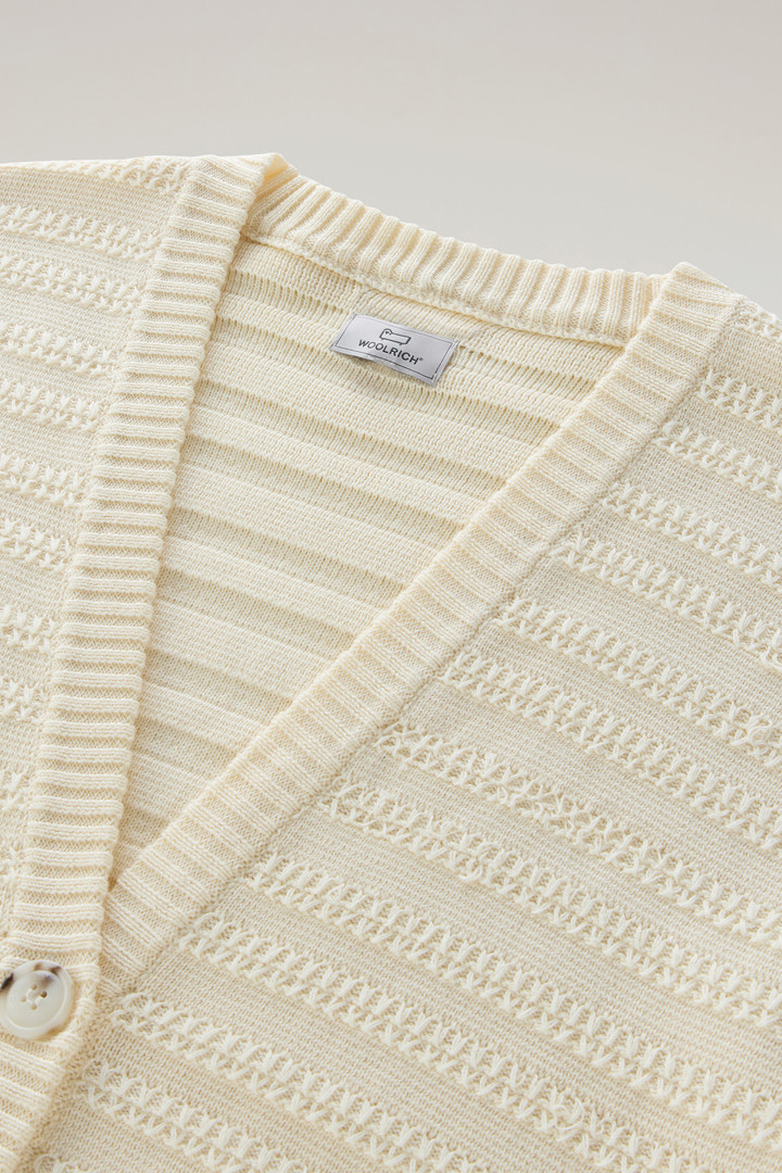 Cardigan en pur coton avec boutons Blanc photo 6 | Woolrich