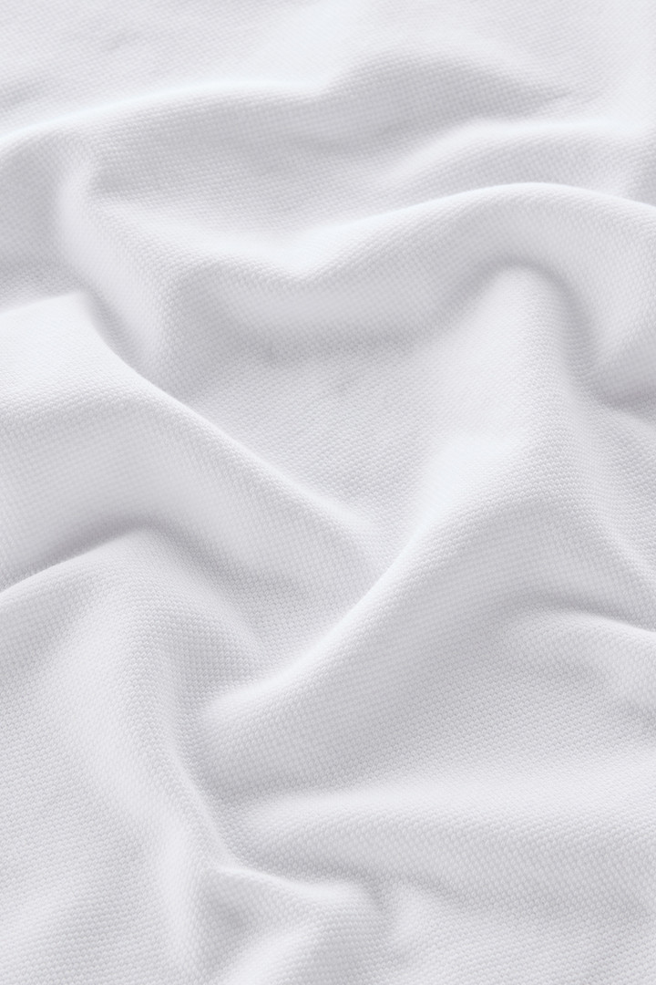 Piquet Polo Shirt in Pure Cotton White photo 8 | Woolrich