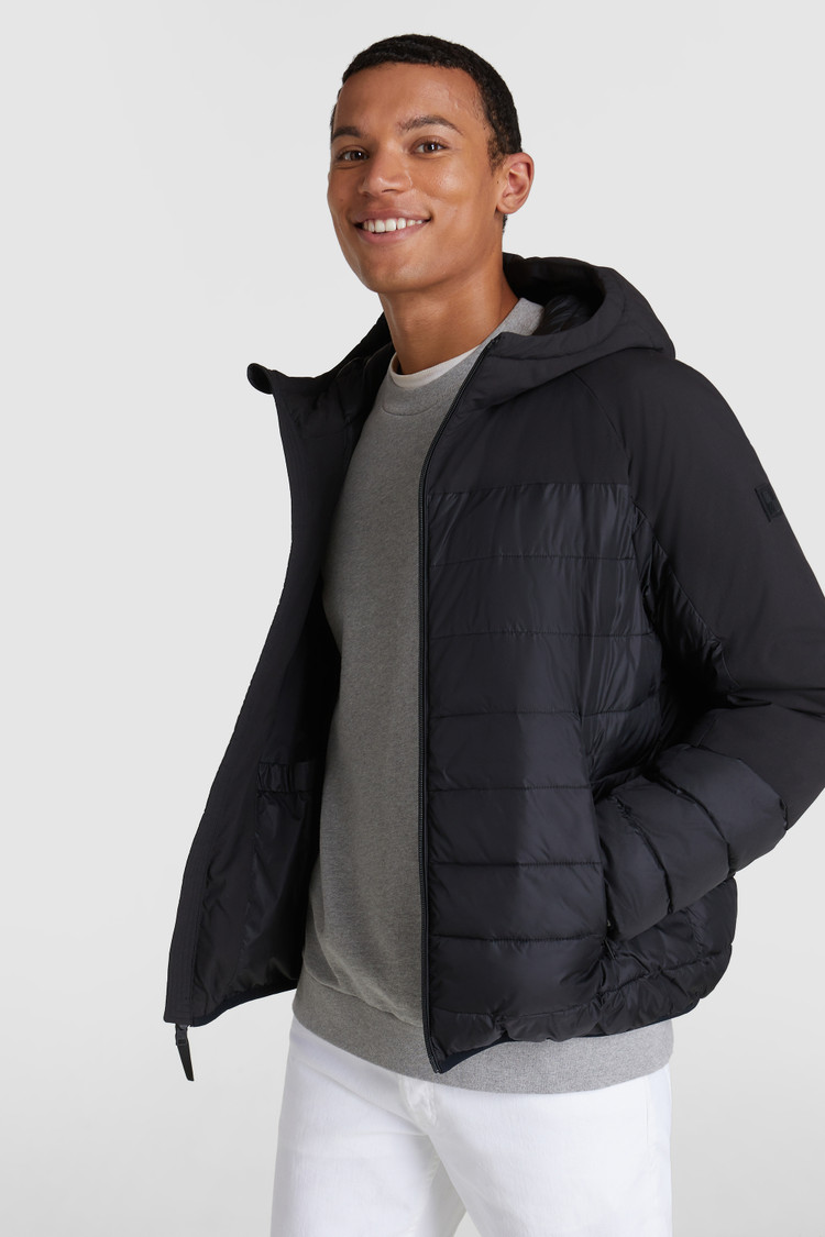 Veste à capuche avec motif intarsia
