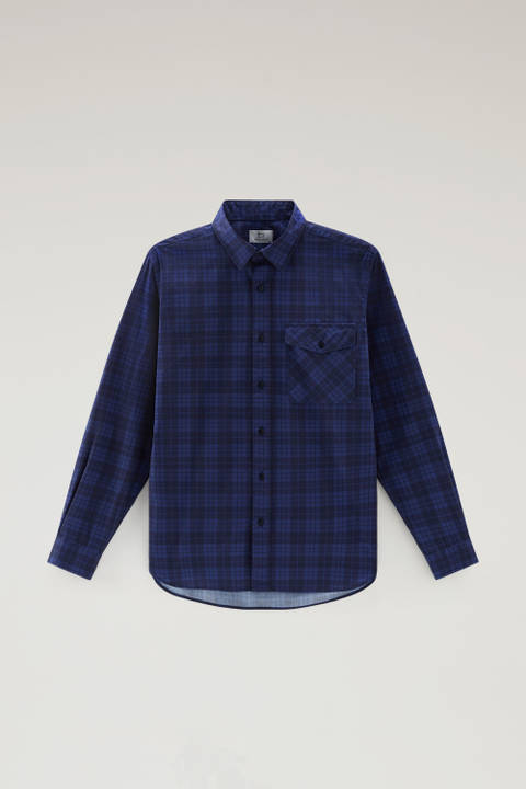 Pure Cotton Checked Shirt with Chest Pocket Blue photo 2 | Woolrich