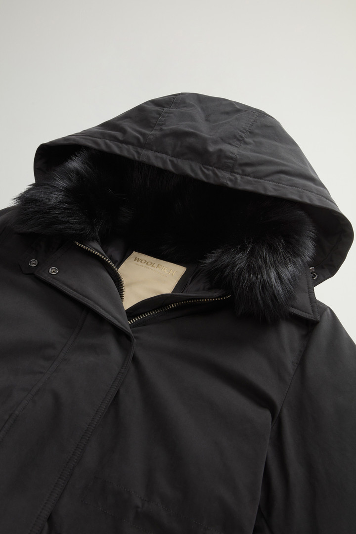 Short Arctic Parka in Mountain Cloth with Removable Hood and Fur Black photo 7 | Woolrich