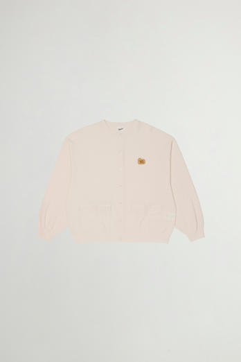 Crewneck Cardigan in Pure Cotton Pique White photo 1 | Woolrich
