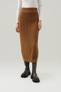 Garment-dyed Cable-knit Skirt