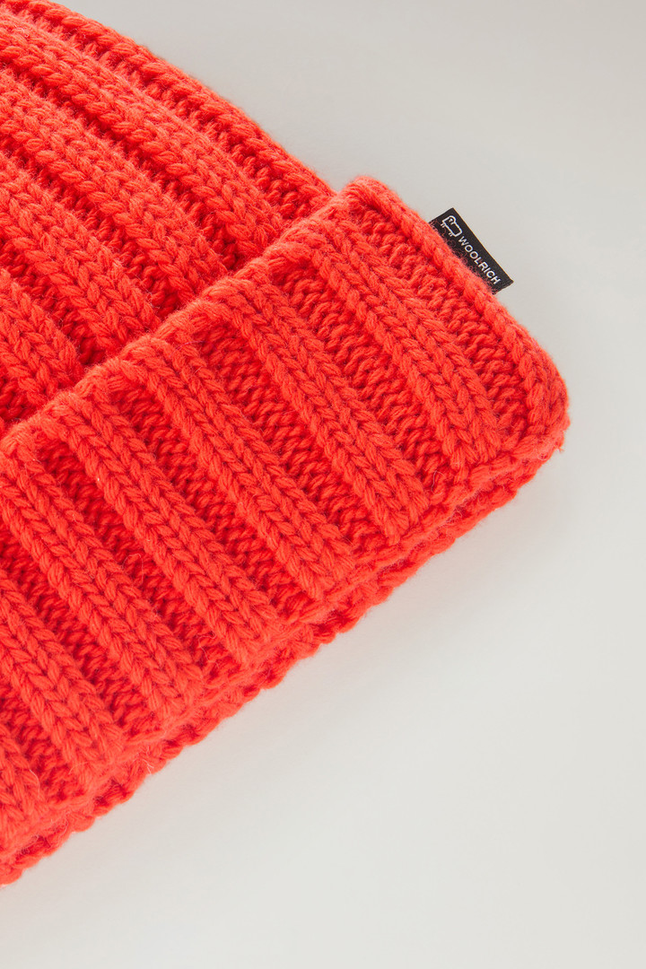 Boys' Beanie in Pure Virgin Wool Orange photo 3 | Woolrich