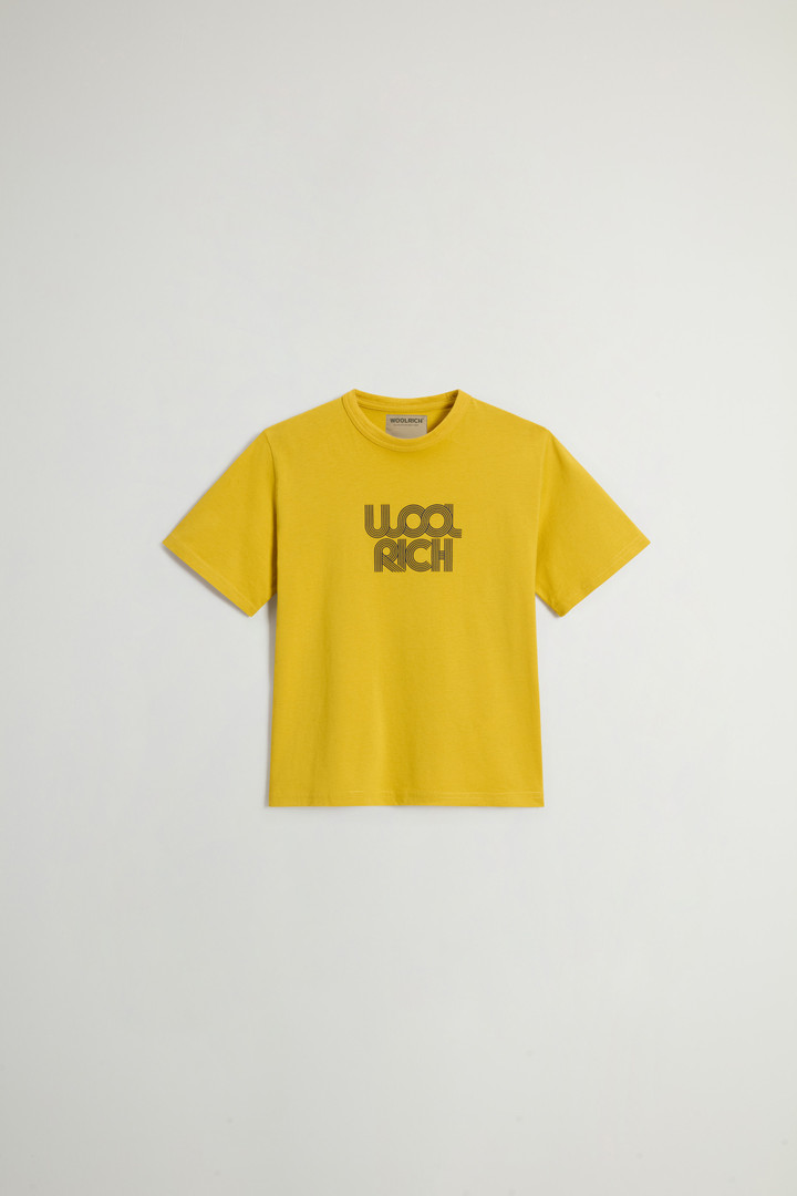 Boys’ T-shirt in Pure Cotton with Logo Printed on The Chest Yellow photo 1 | Woolrich