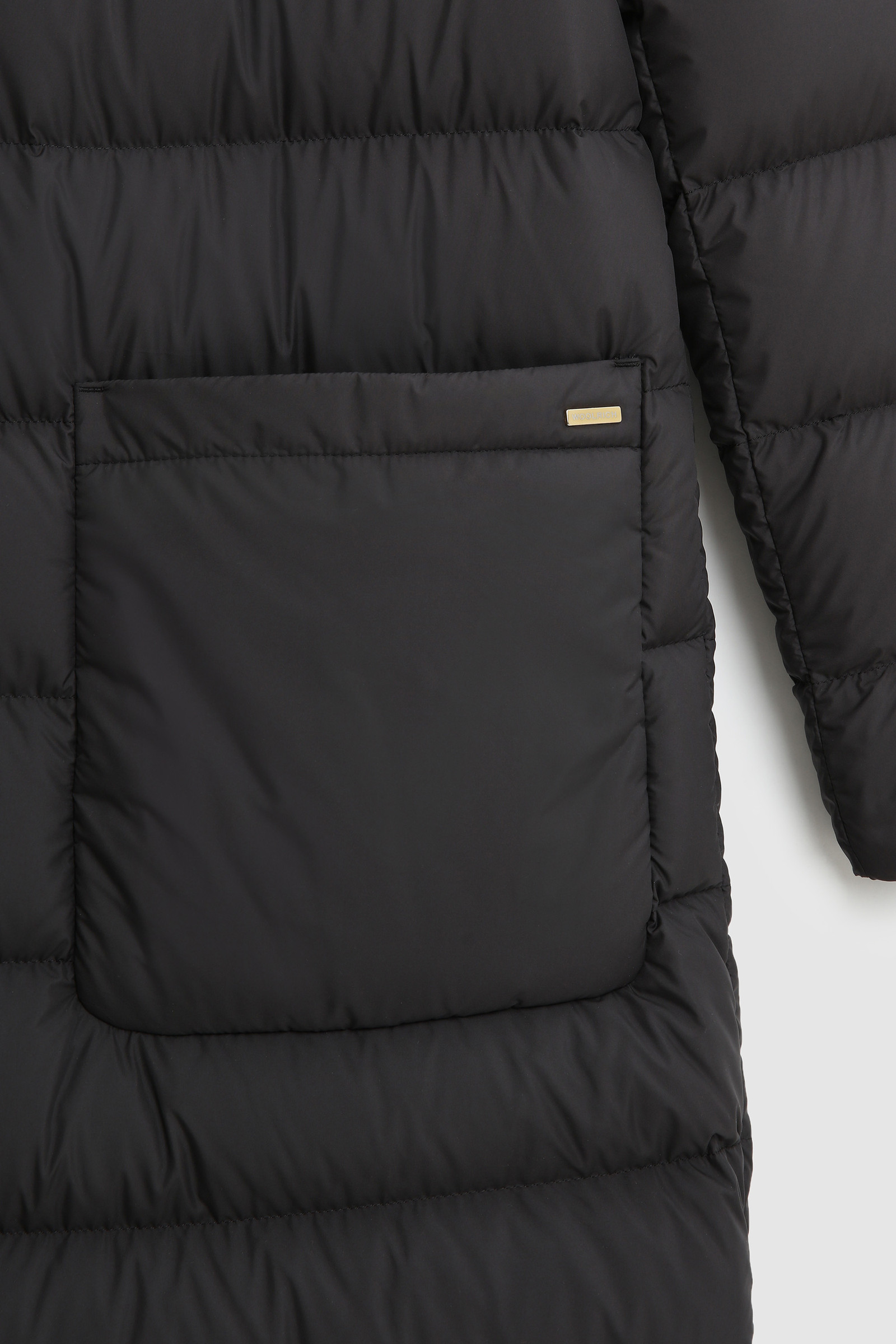 Ellis Long Coat with Horizontal Quilting Black photo 9 | Woolrich