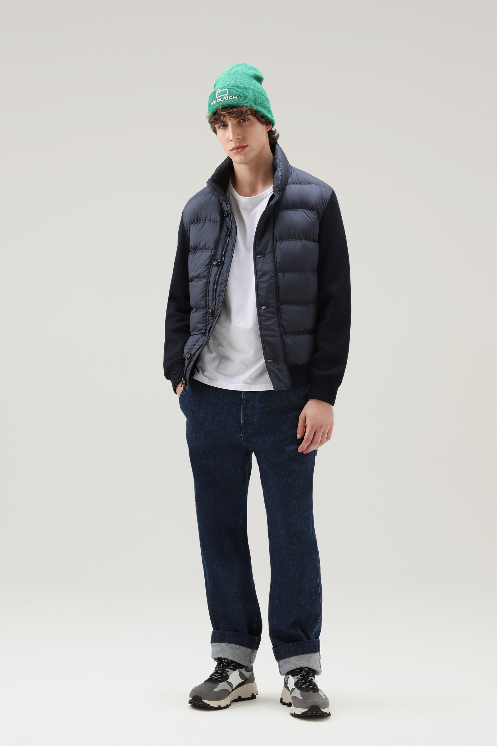 Giacca ibrida in misto lana blu photo 2 | Woolrich