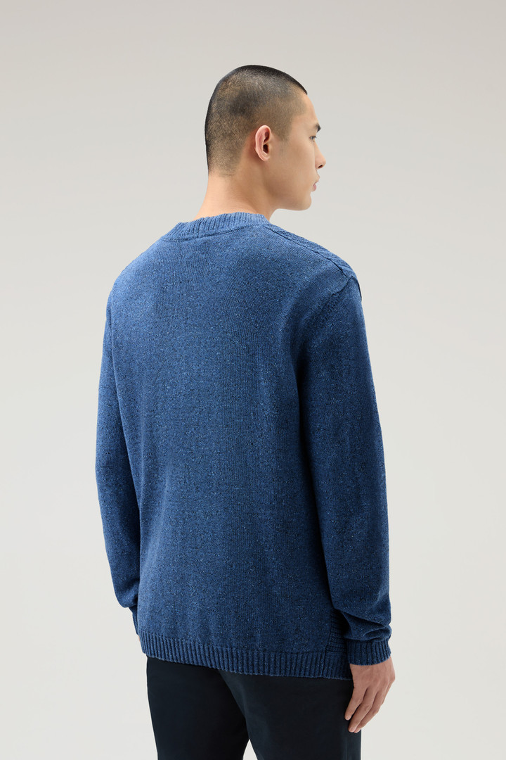 Cardigan in Cotton-Linen Blend Blue photo 3 | Woolrich