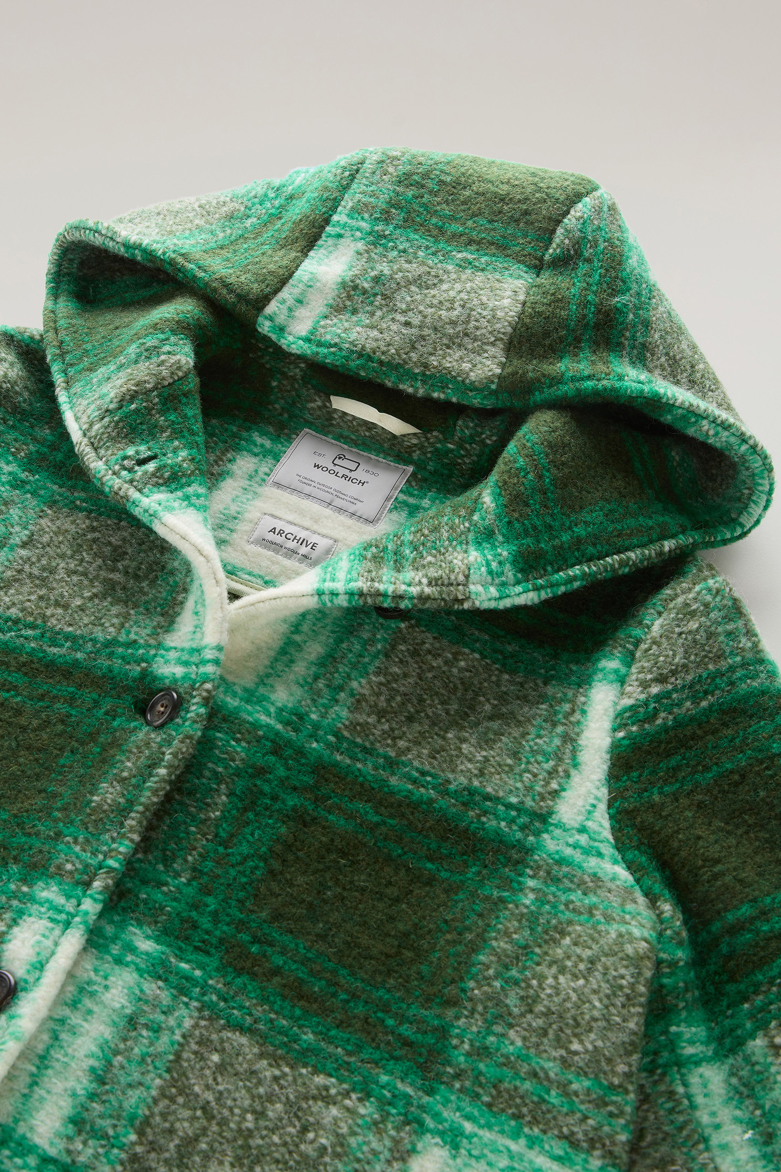 Women's Gentry Coat in Wool Blend with Hood Green | Woolrich USA