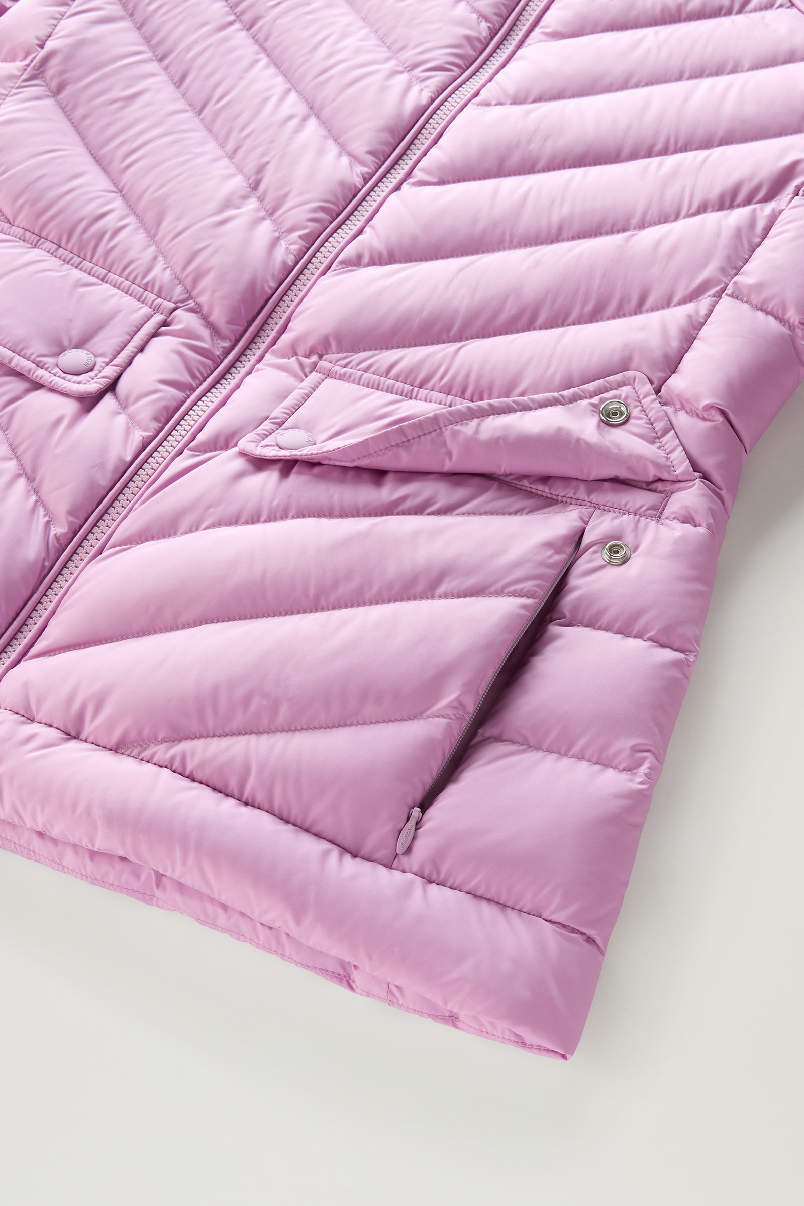 Padded Short Jacket with Chevron Quilting Pink | Woolrich USA