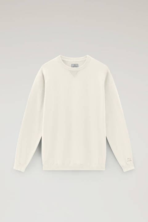 Pure Cotton Crewneck Sweater White photo 2 | Woolrich