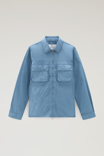 Overshirt in Crinkle Nylon Blue | Woolrich
