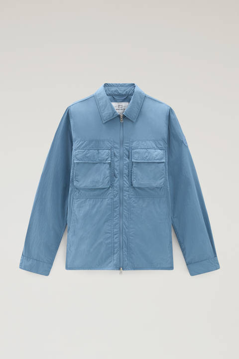 Overshirt in Crinkle Nylon Blue photo 2 | Woolrich