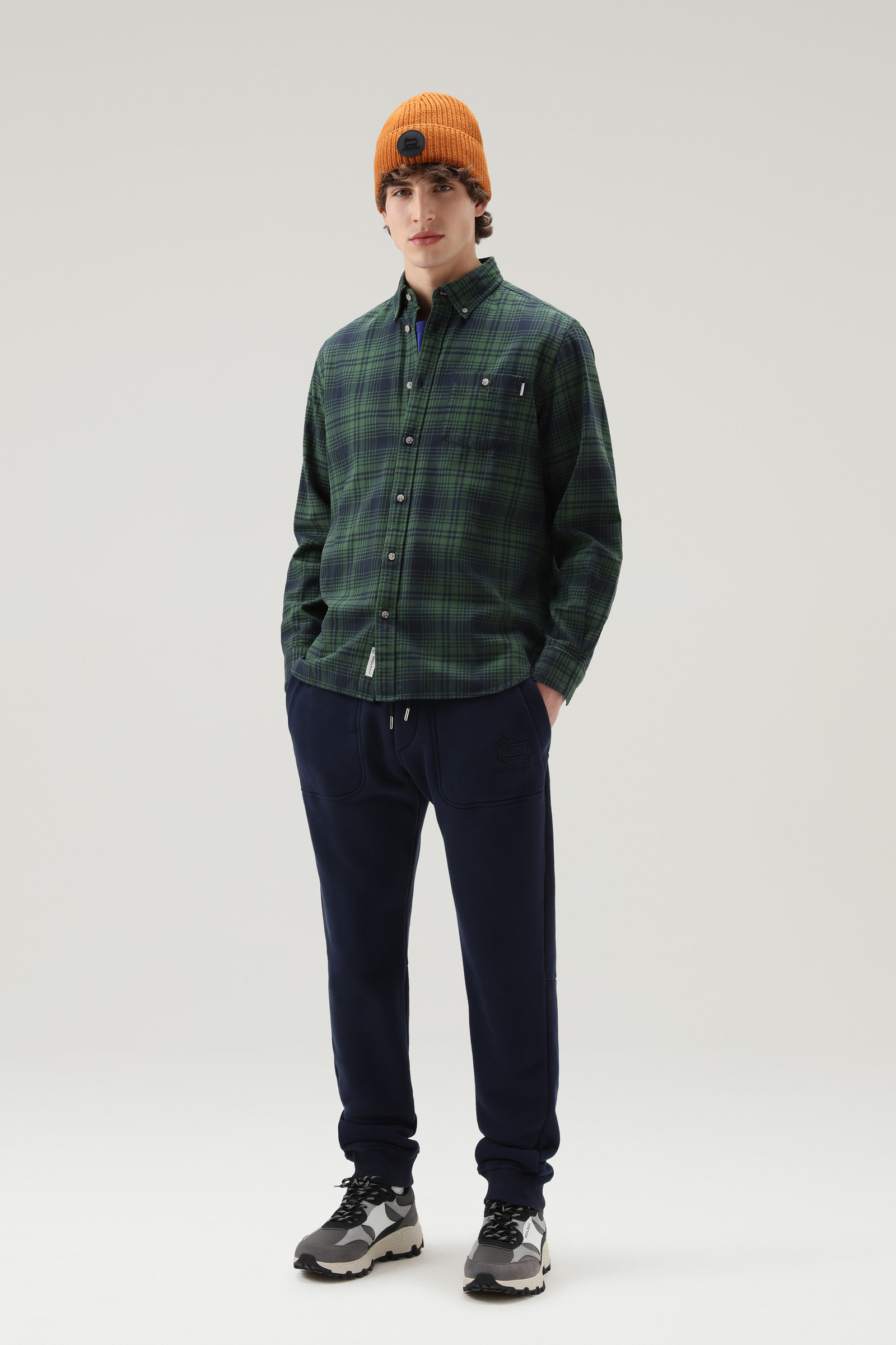 Camicia Traditional a quadri in flanella verde photo 2 | Woolrich