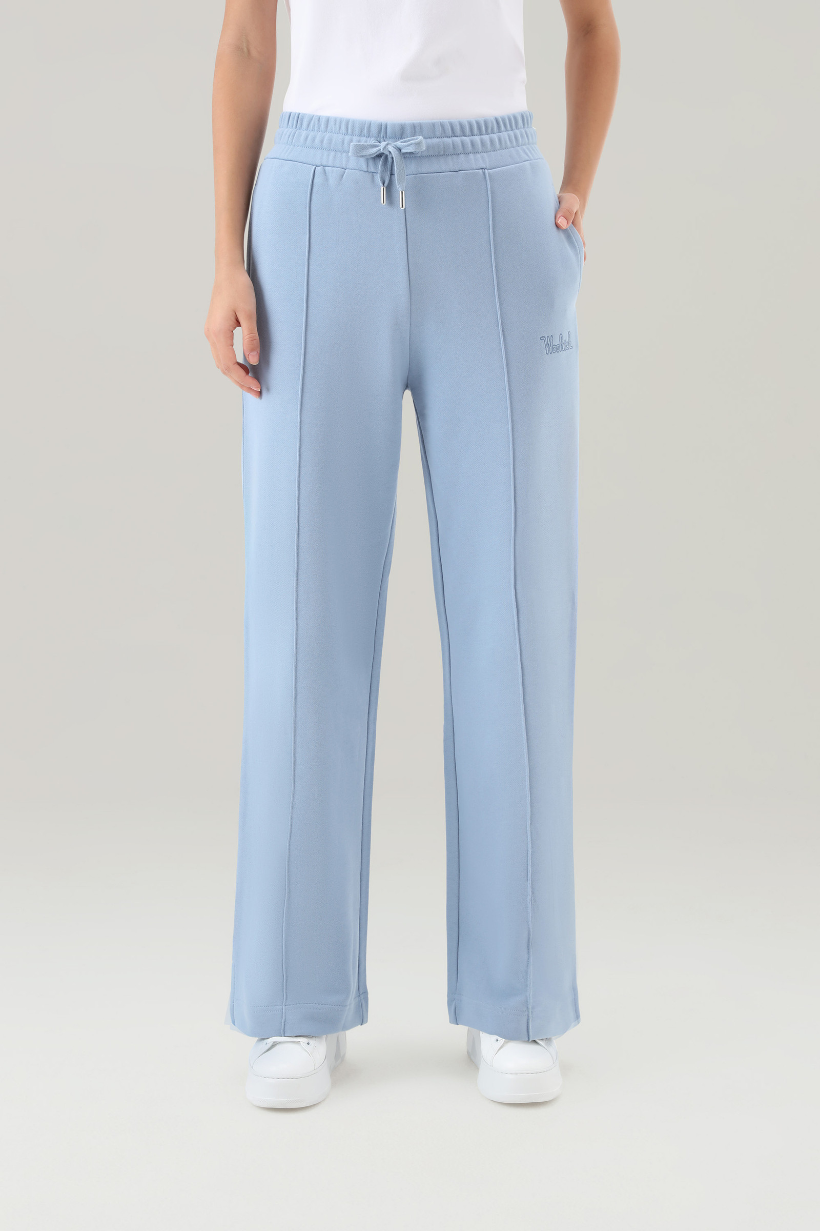 Wide Leg Sweatpants in Pure Cotton Blue | Woolrich