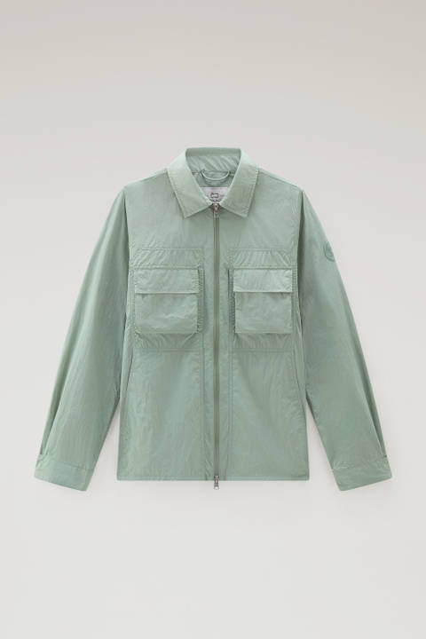 Overshirt in Crinkle Nylon Green photo 2 | Woolrich