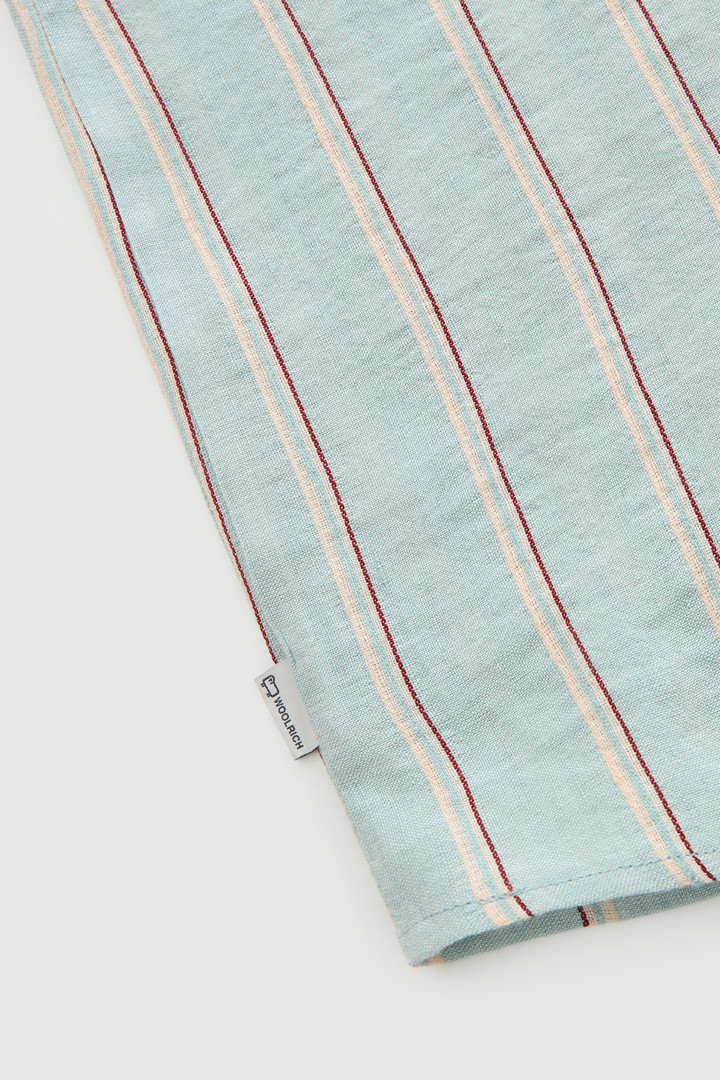 Striped Linen Blend Shirt Blue photo 8 | Woolrich