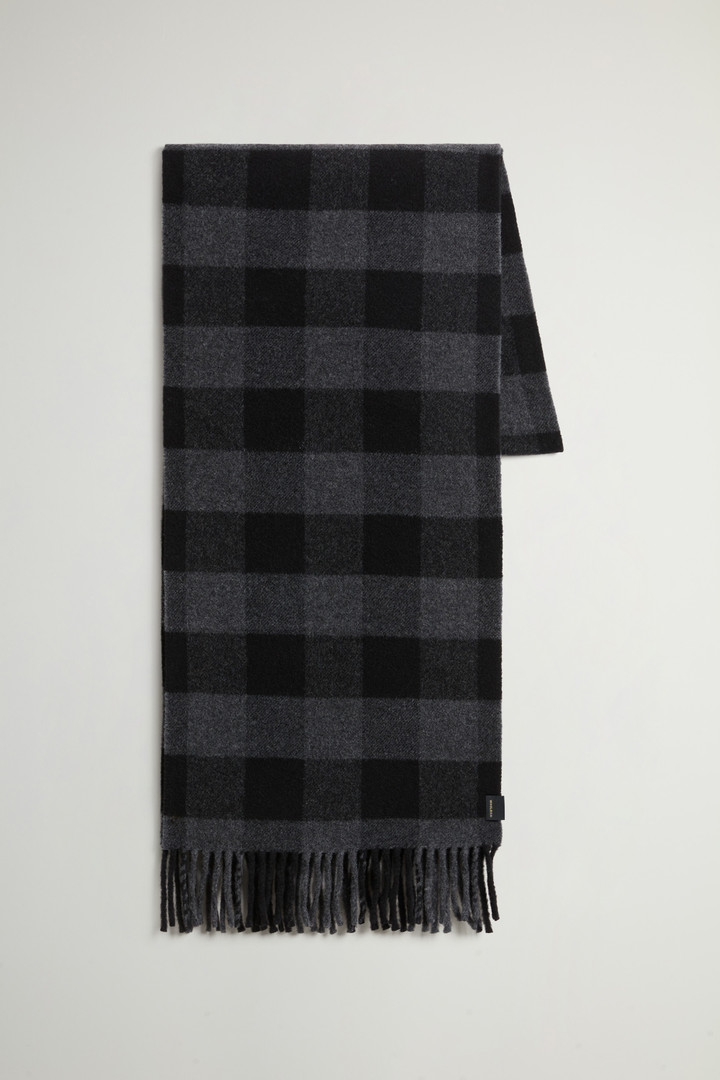 WOOL BUFFALO CHECK SCARF Black photo 1 | Woolrich