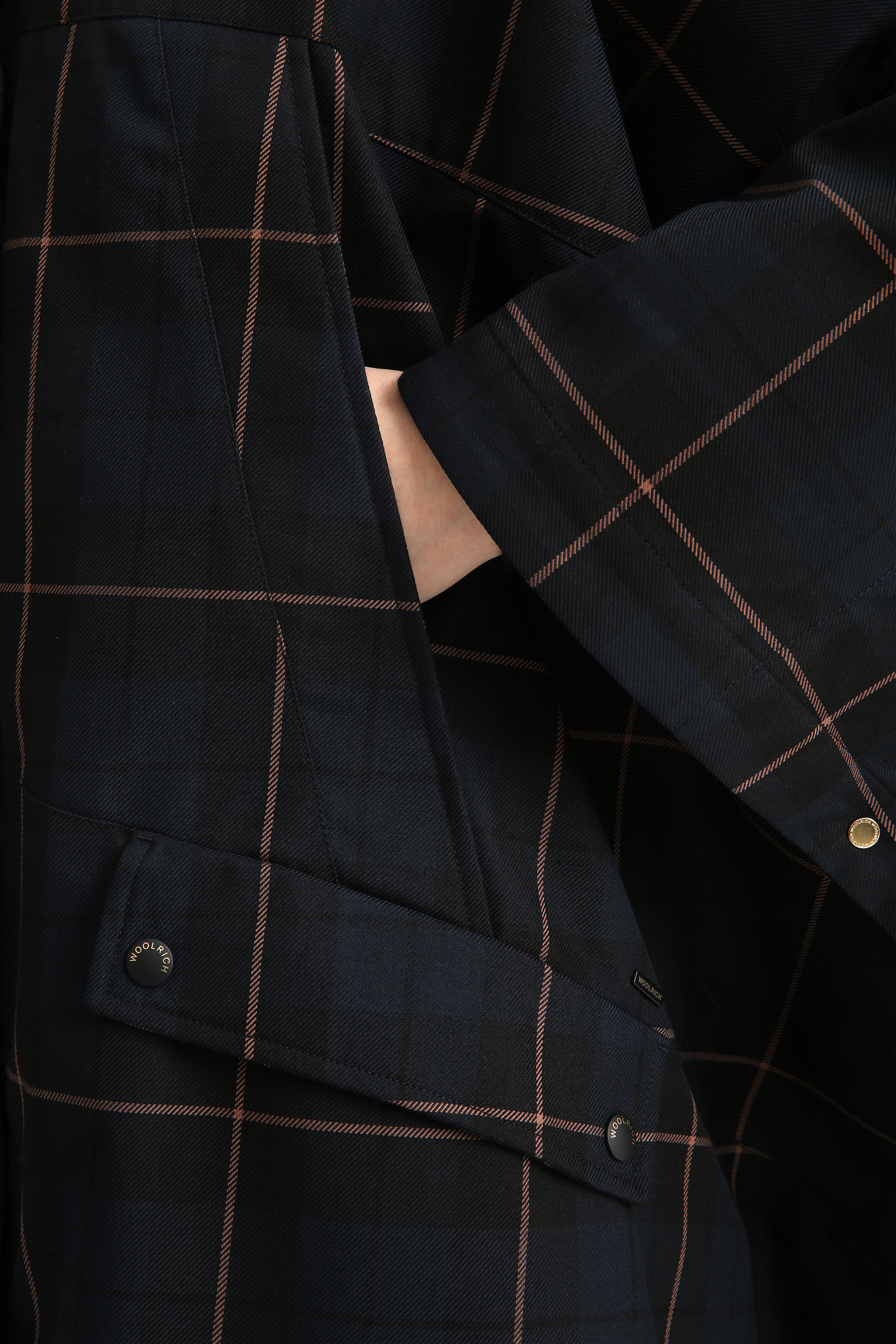Meade Cape with Buffalo Check Pattern Blue photo 6 | Woolrich