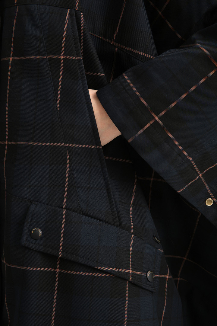 Meade Cape with Buffalo Check Pattern Blue photo 6 | Woolrich