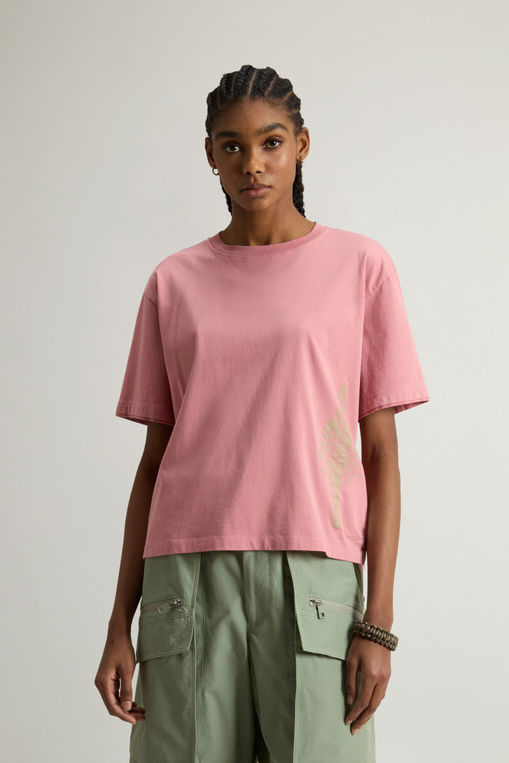 Woolrich Woman T-Shirt In Pure Pima Cotton Pink Size S