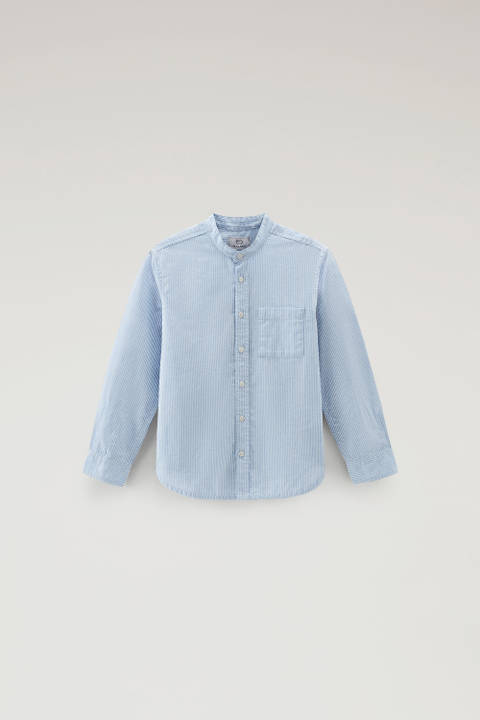 Blouse voor jongens van katoen en linnen Blauw | Woolrich