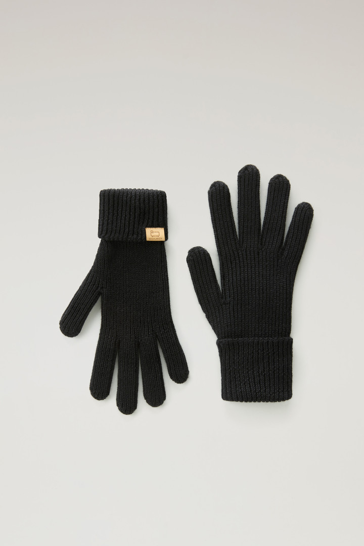 Men s Ribbed Gloves in Pure Merino Virgin Wool black Woolrich US