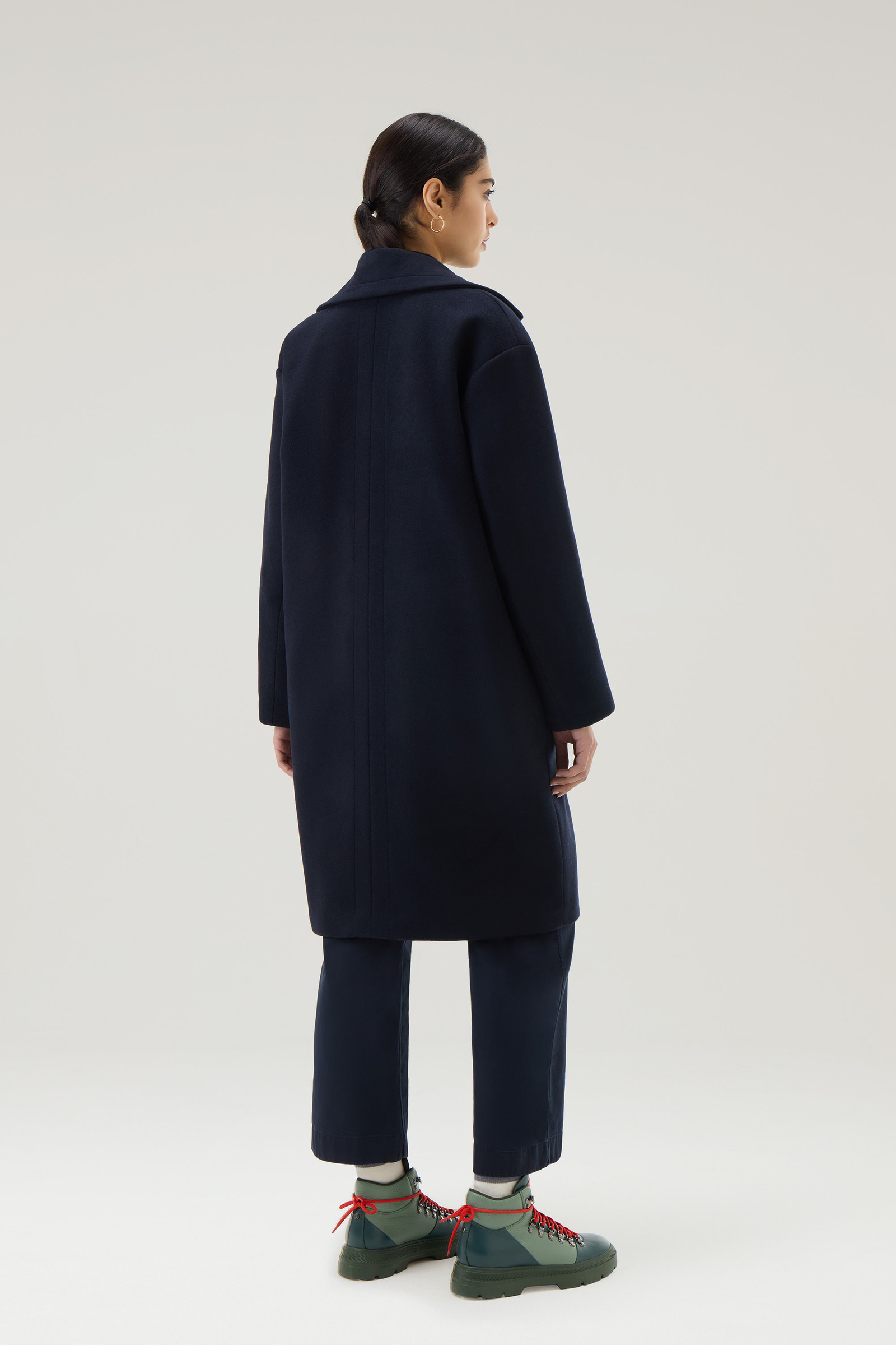 Women\'s Coat in Recycled Manteco Wool Blend Blue | Woolrich GR