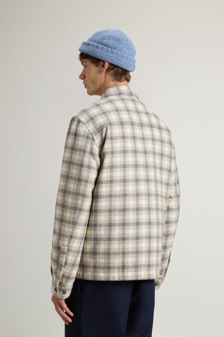 Alaskan Check Overshirt in Recycled Italian Wool Blend Beige photo 3 | Woolrich