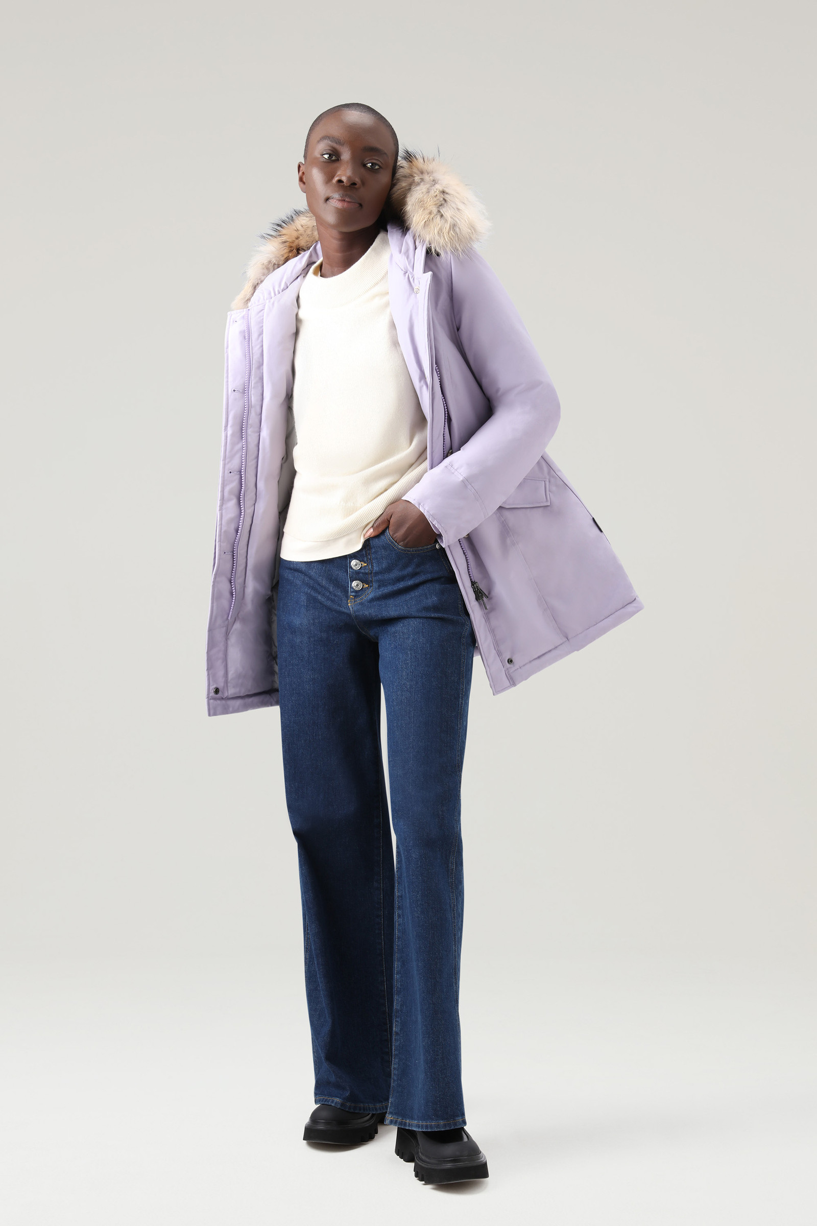 Arctic Parka in Ramar Cloth con pelliccia removibile lilla photo 2 | Woolrich