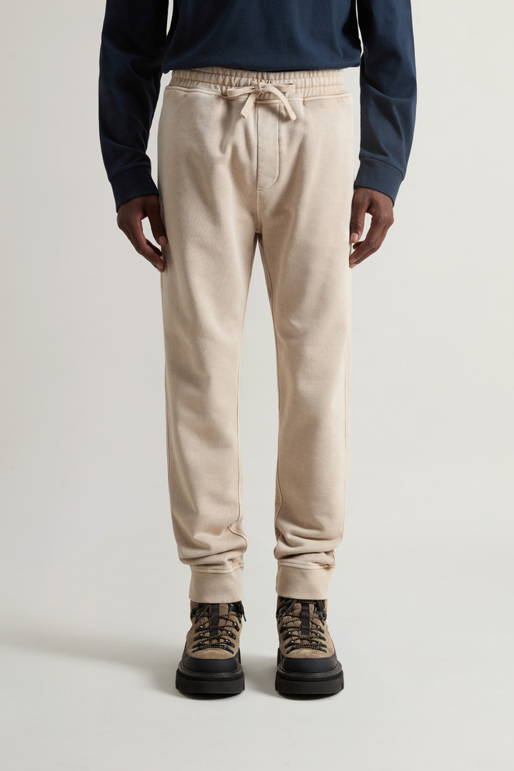 Garment-Dyed Pants in Pure Cotton Fleece Beige photo 2 | Woolrich