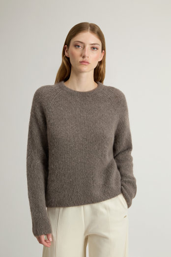 Stückgefärbter Pullover mit Rundhalsausschnitt aus Alpaka-Wollmischung Grau | Woolrich