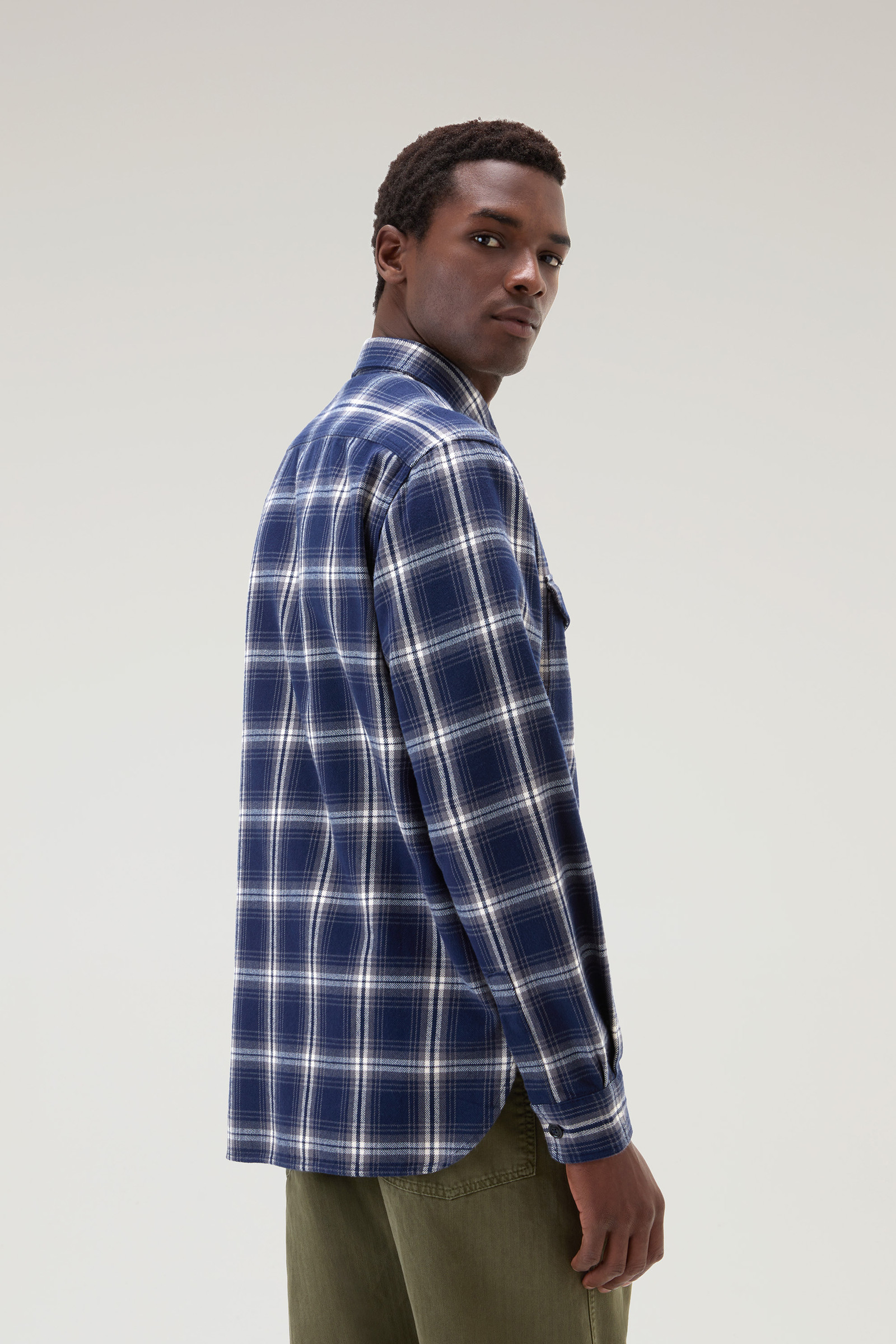 Men's Flannel Check Shirt Blue | Woolrich USA