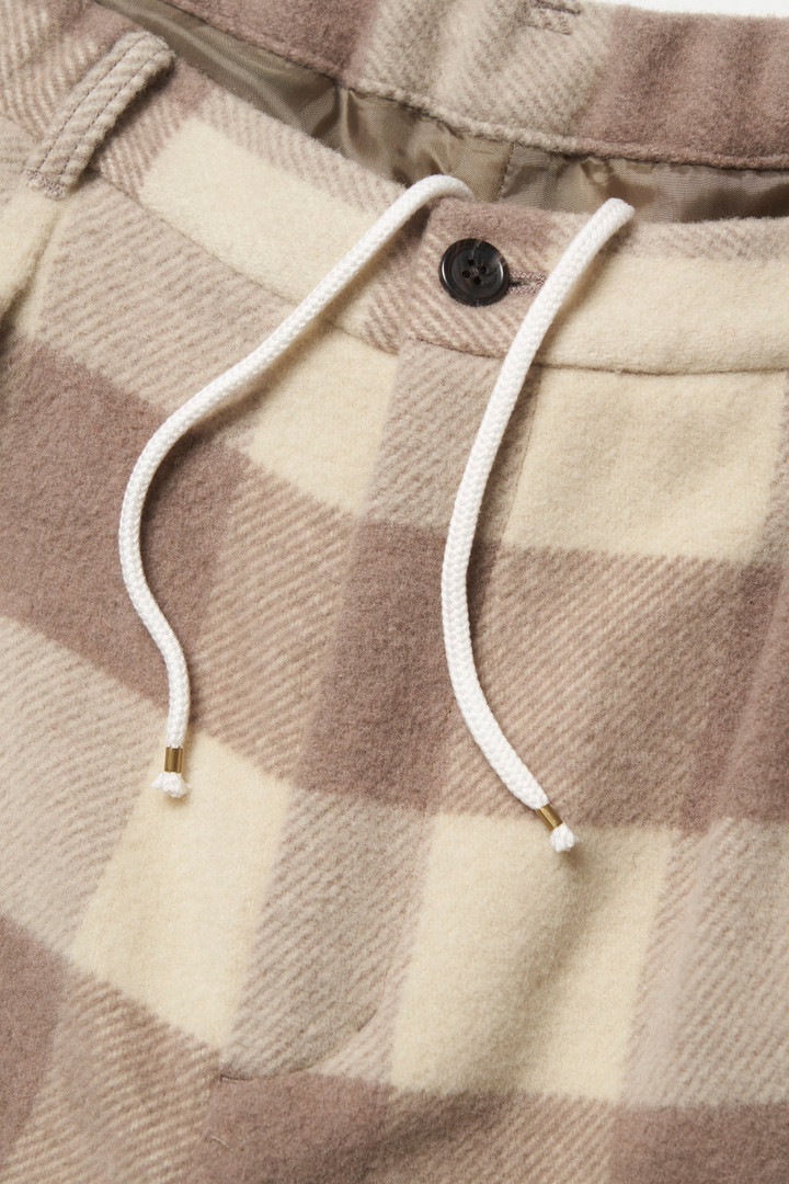 WOOL CHECK TROUSERS Beige photo 3 | Woolrich