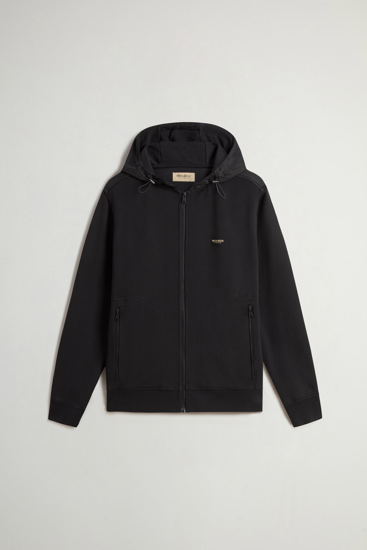 Hybrid Pure Cotton and Nylon Hoodie Black photo 5 | Woolrich