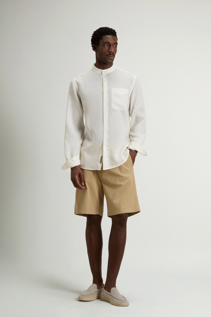 BAND COLLAR LINEN SHIRT Weiß photo 2 | Woolrich