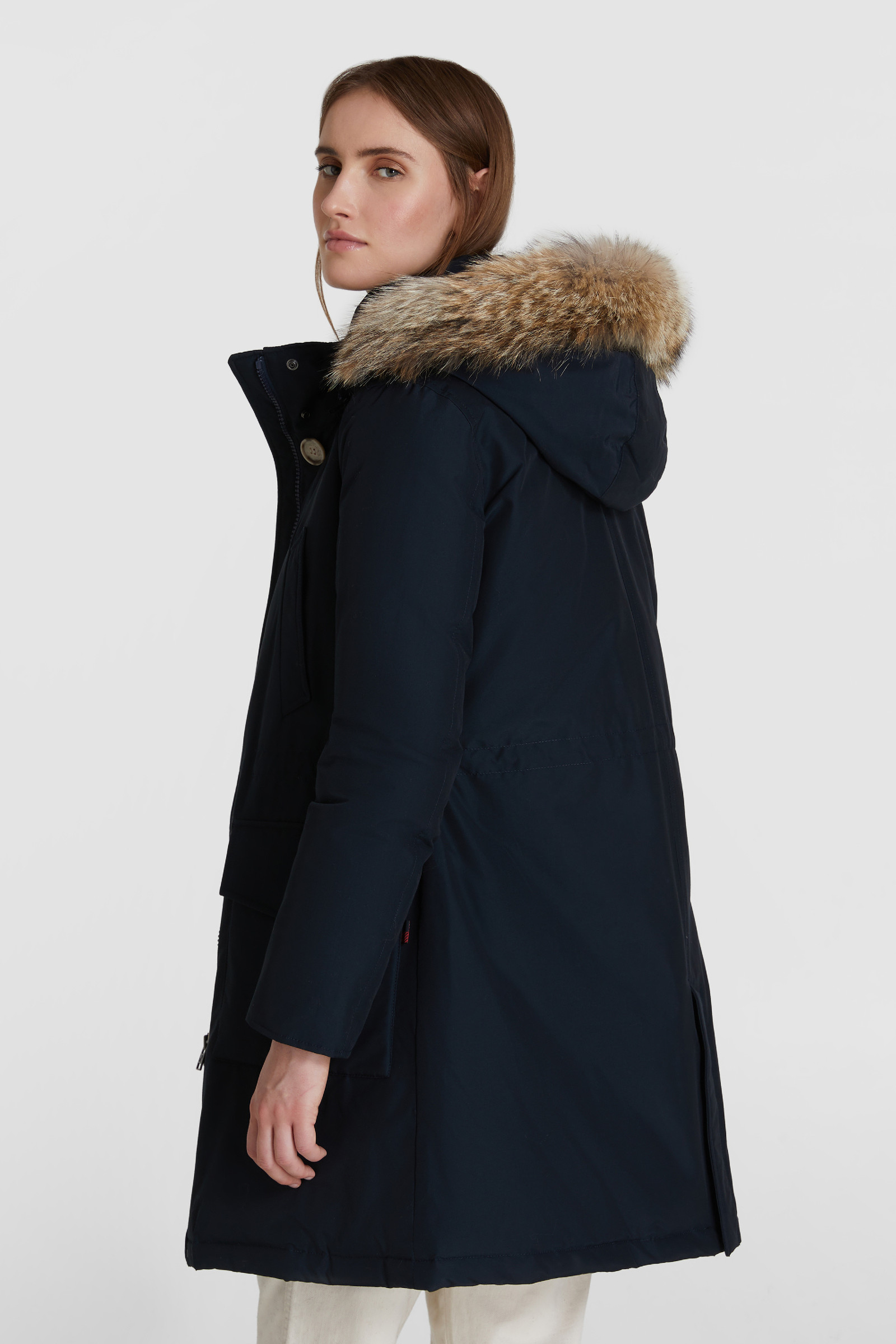 Parka Arctic longue en fourrure de coyote