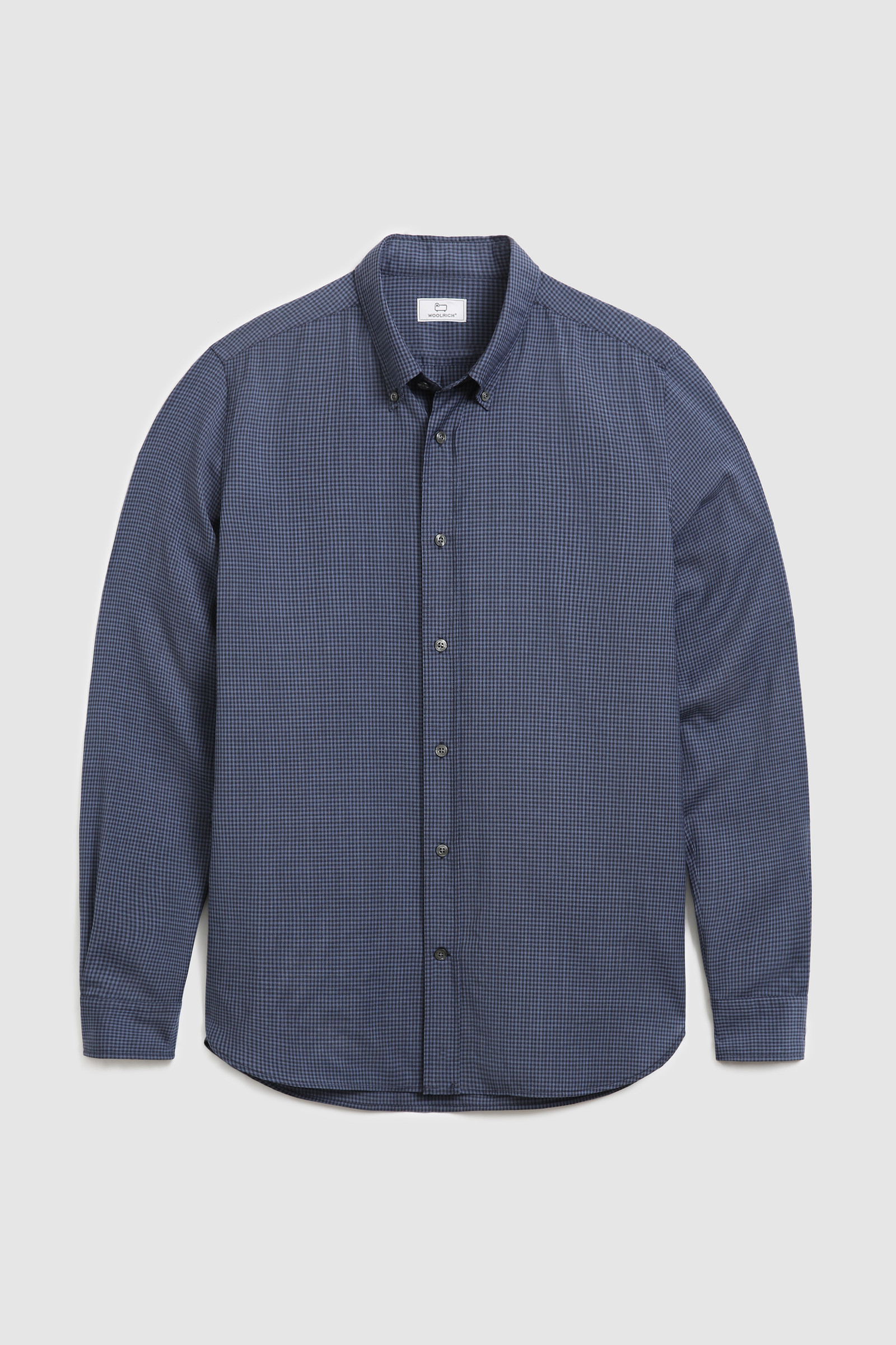 Check Shirt in Cool Virgin Merino Wool - Men - Blue