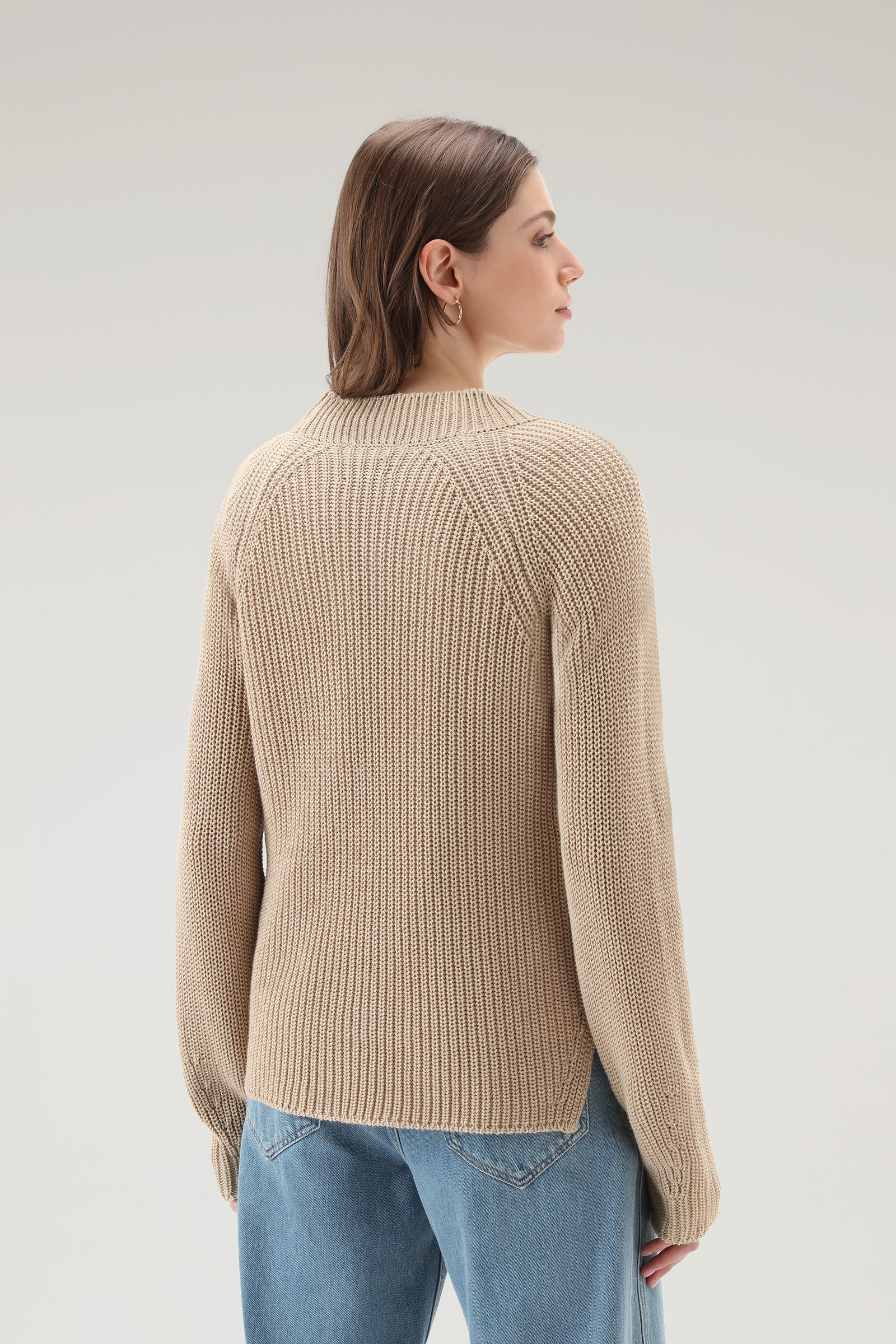 Maglia girocollo in puro cotone tinto in capo naturalmente bianco photo 3 | Woolrich