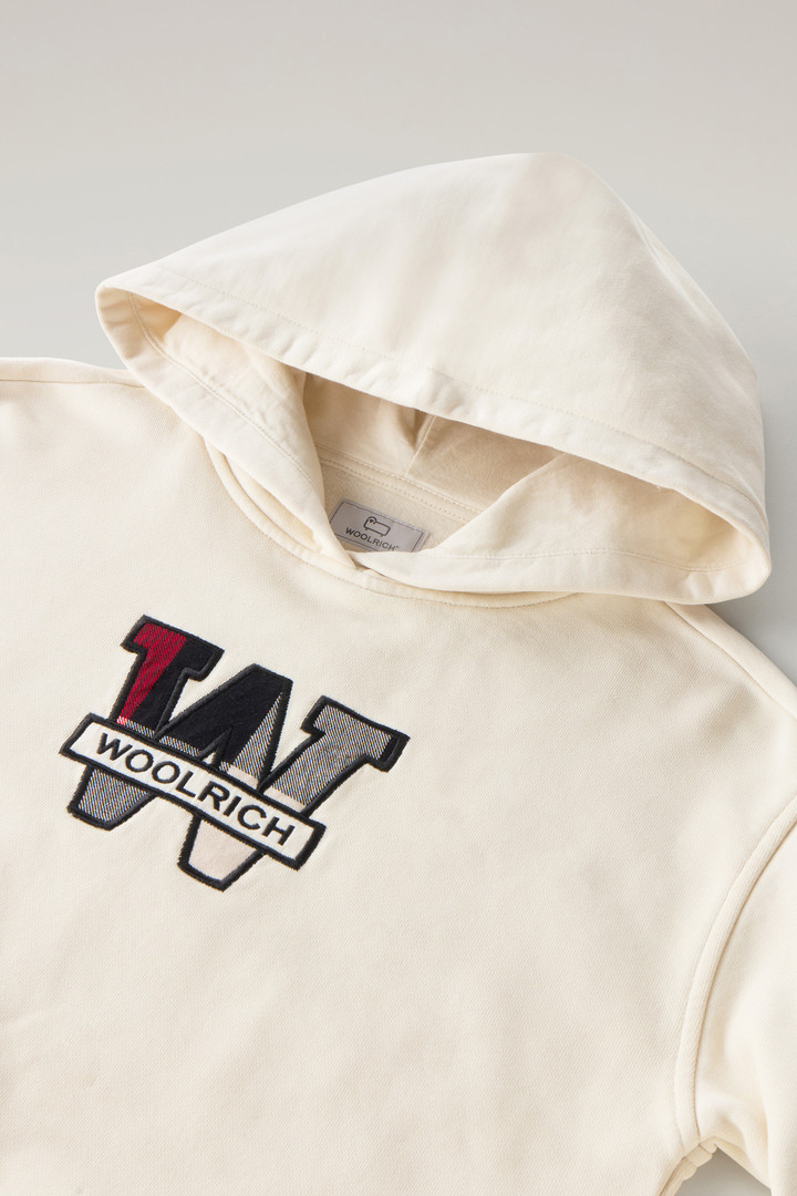 Girls' Hoodie in Pure Cotton with Embroidered Logo White photo 3 | Woolrich