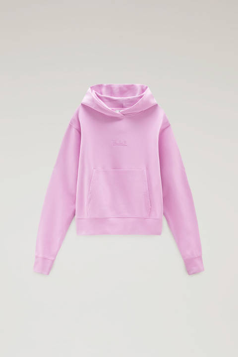Pure Cotton Hoodie with Embroidered Logo Pink photo 2 | Woolrich