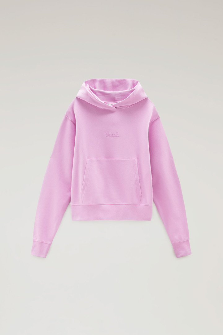 Pure Cotton Hoodie with Embroidered Logo Pink photo 5 | Woolrich
