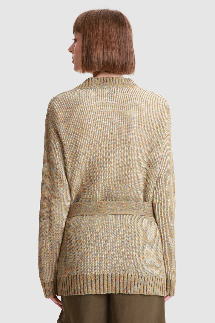 Cardigan en coton et lin avec détails contrastés beige photo 3 | Woolrich