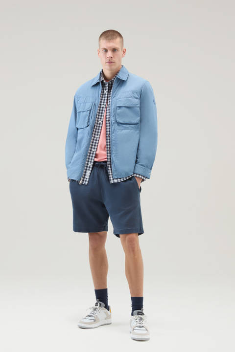 Overshirt in Crinkle Nylon Blue | Woolrich