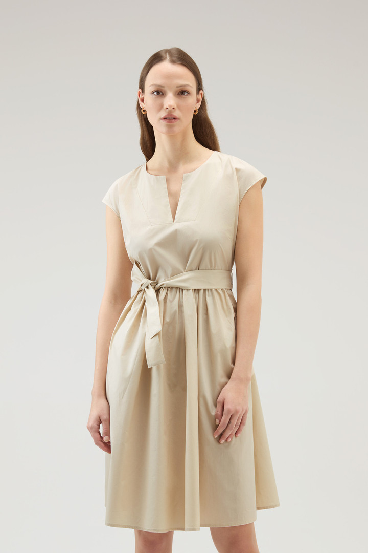 Kurzes Kleid aus reinem Baumwollpopeline Beige photo 1 | Woolrich