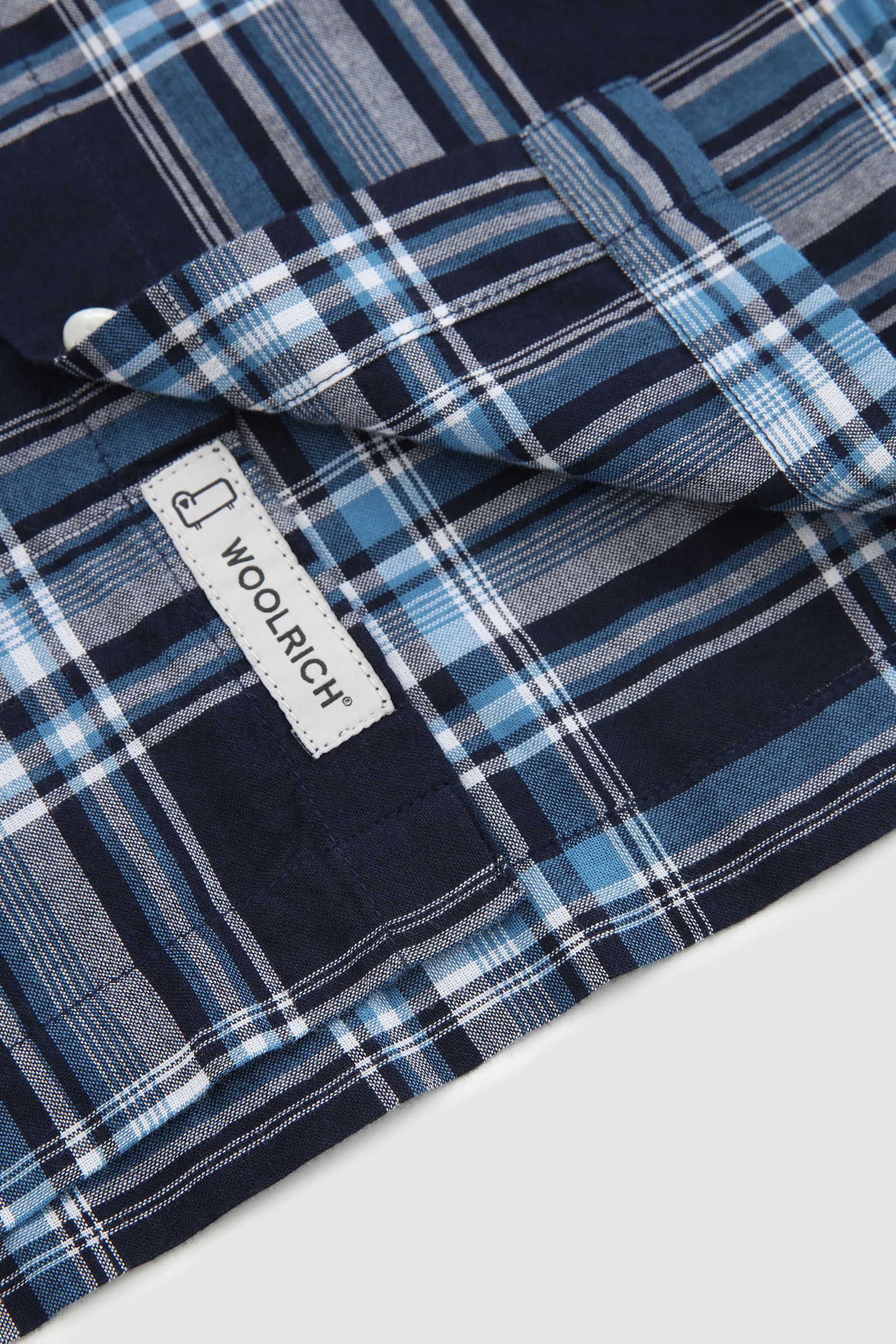 Chemise en popeline à boutons pour garçon bleu photo 5 | Woolrich