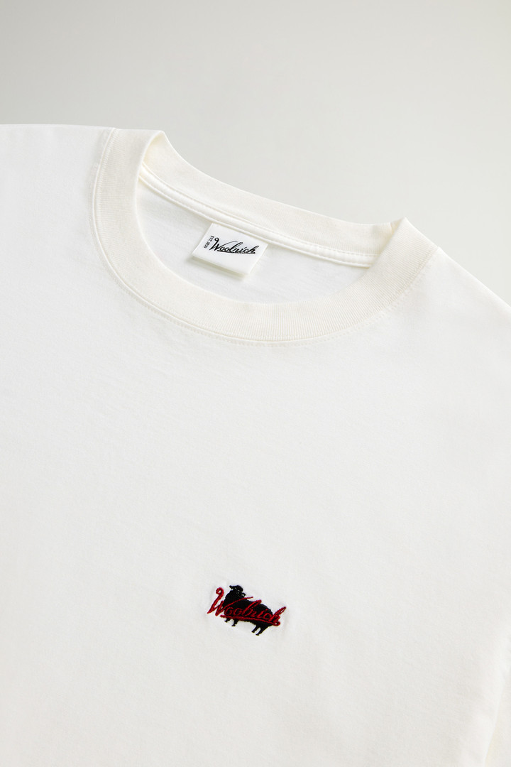 Pure Cotton T-Shirt with Embroidered Logo White photo 6 | Woolrich