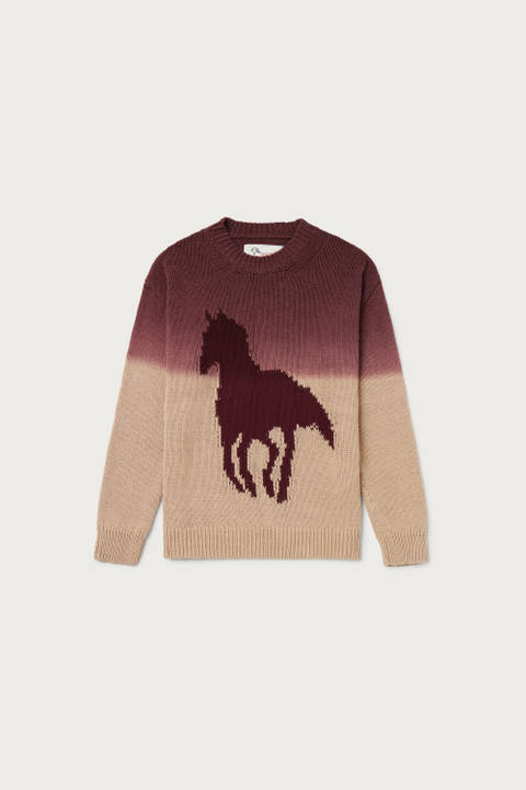 Crewneck Sweater in Blended Cotton with Ombré Effect - One Of These Days / Woolrich White | Woolrich
